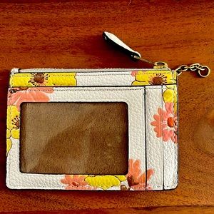 Coach floral mini wallet with keychain